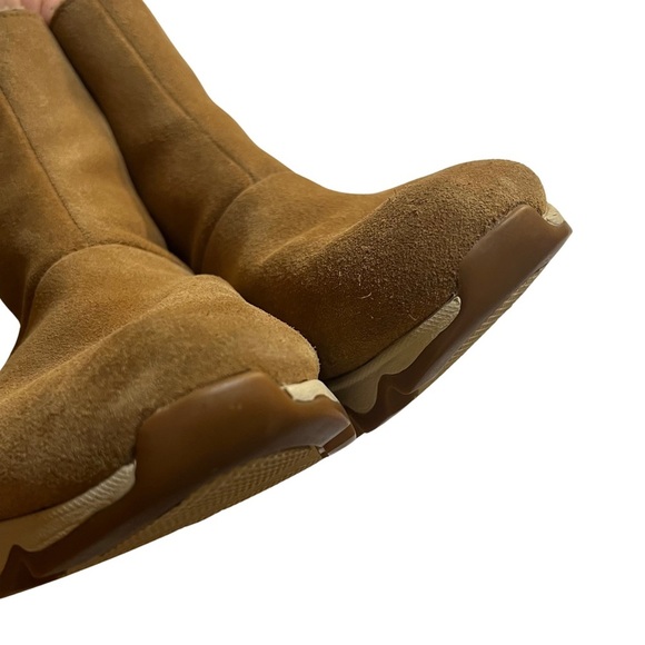 SOREL Kinetic Impact Waterproof Short Tan Suede Boots Size 7 Sherpa Lining Snow - Picture 5 of 9
